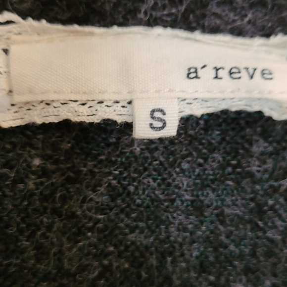 GUC a'reve black button down sweater with lace - Picture 3 of 4